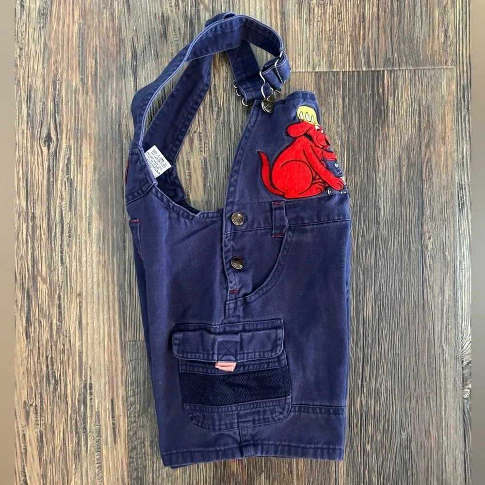 Vtg Clifford the Big Red Dog Saves the Day Shortalls Overalls 3T Blue Dump Truck